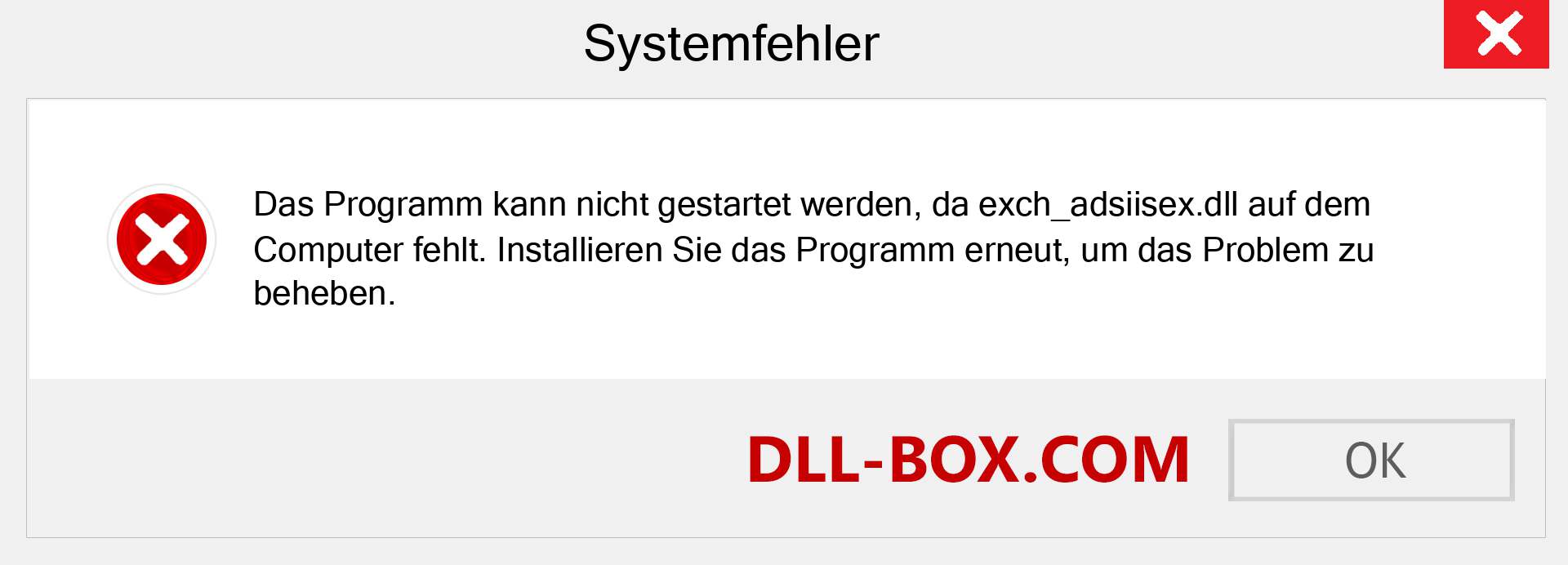 exch_adsiisex.dll-Datei fehlt?. Download für Windows 7, 8, 10 - Fix exch_adsiisex dll Missing Error unter Windows, Fotos, Bildern