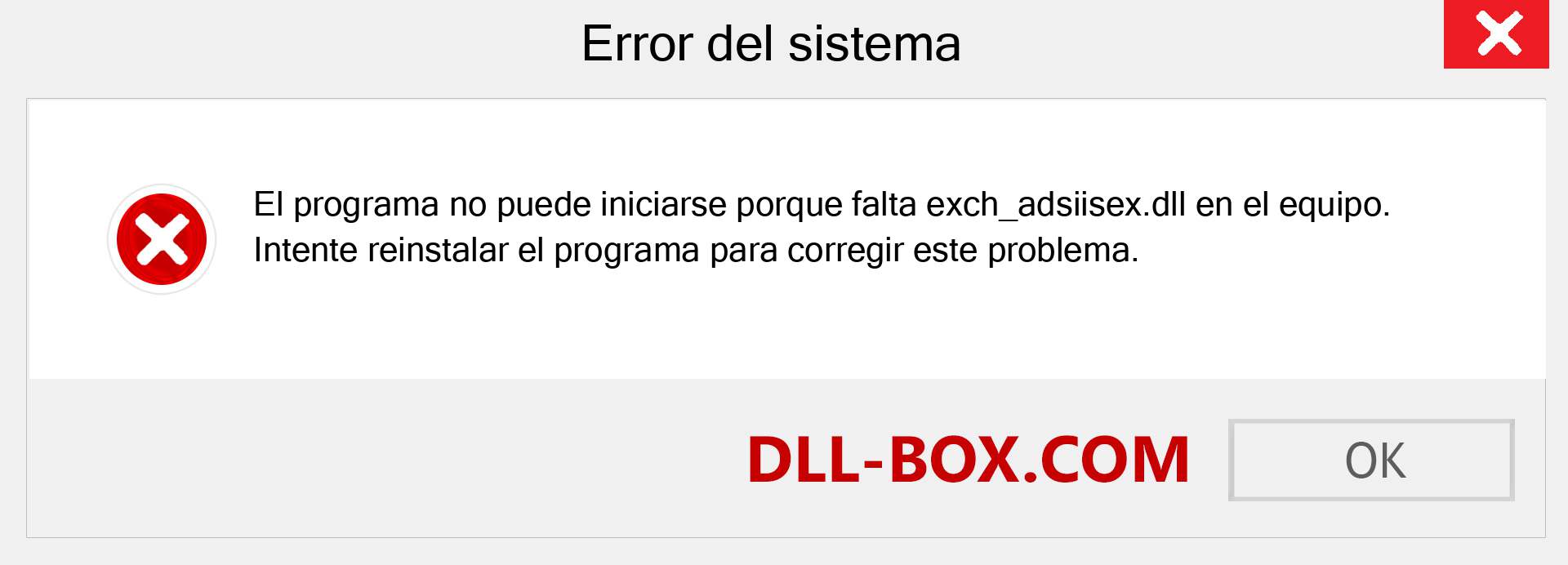 ¿Falta el archivo exch_adsiisex.dll ?. Descargar para Windows 7, 8, 10 - Corregir exch_adsiisex dll Missing Error en Windows, fotos, imágenes