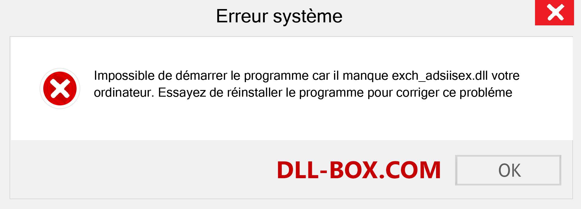 Le fichier exch_adsiisex.dll est manquant ?. Télécharger pour Windows 7, 8, 10 - Correction de l'erreur manquante exch_adsiisex dll sur Windows, photos, images